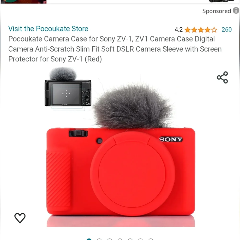 Red Silicone Protective Camera Case For Sony ZV-1